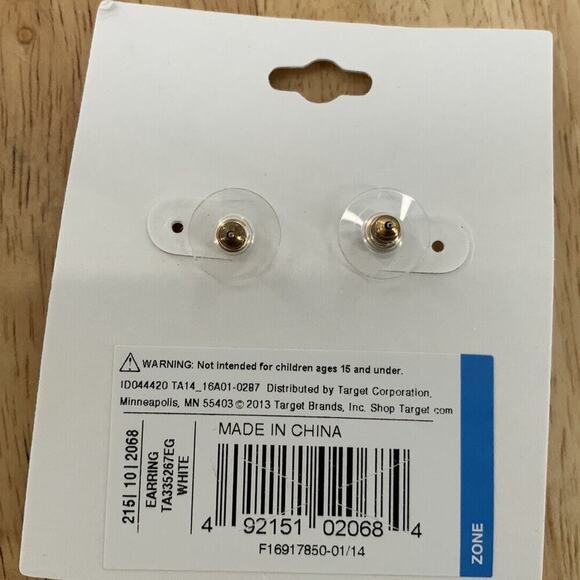 Opal Pearl Stone Gold-Tone Earrings Chandelier Drop Screw Back Fashion Jewelry - Picture 8 of 8